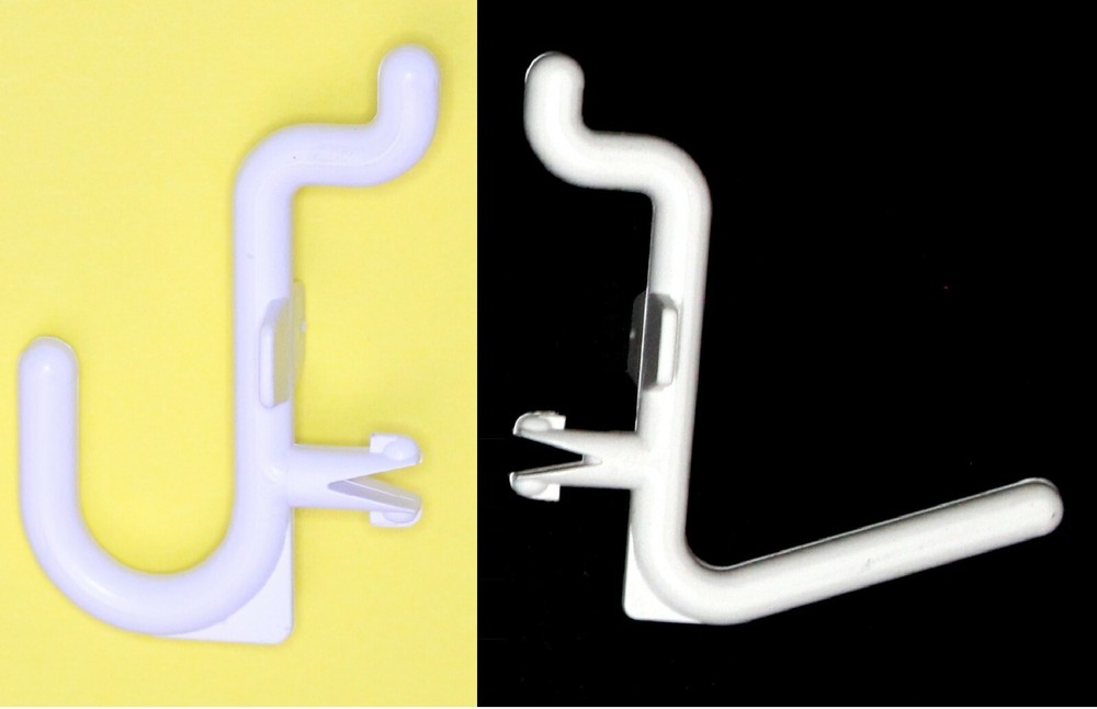 Plastic White J & L Style Pegboard Hooks Kit - 500 Pack PEGBOARD NOT INCLUDED