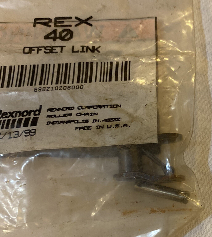 Rexnord Offset Link - #Rex40 - Roller Chain Connector Link