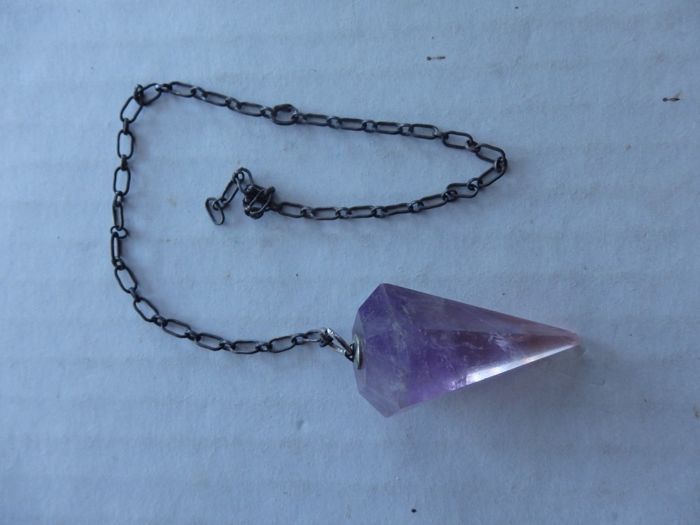 Amethyst Pendulum on Silver Chain for Divining