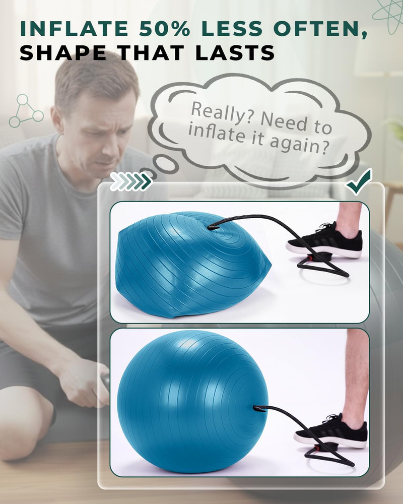 Exercise Ball for Physical Therapy & Workout - Swiss Ball for Core Strength & Ba
