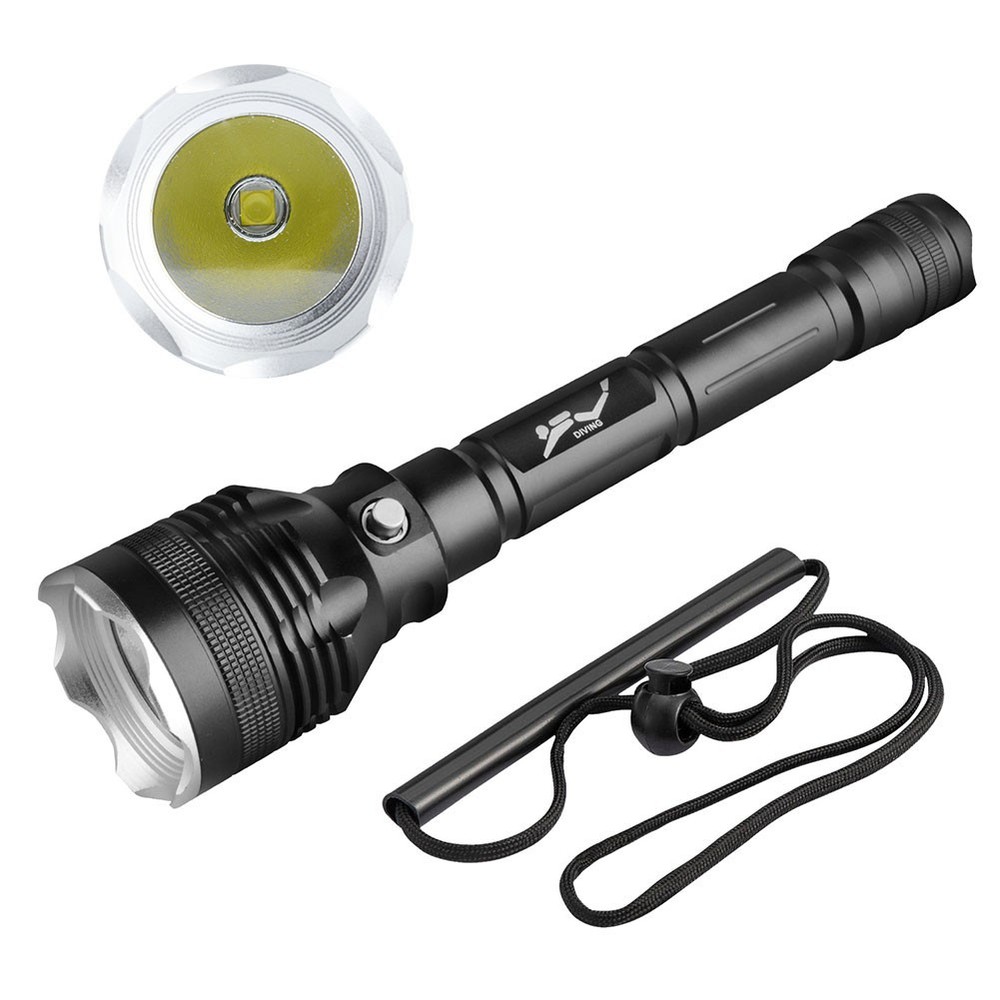 White Light Flashlight Sporting Goods Diving Flashlight Underwater Highlight