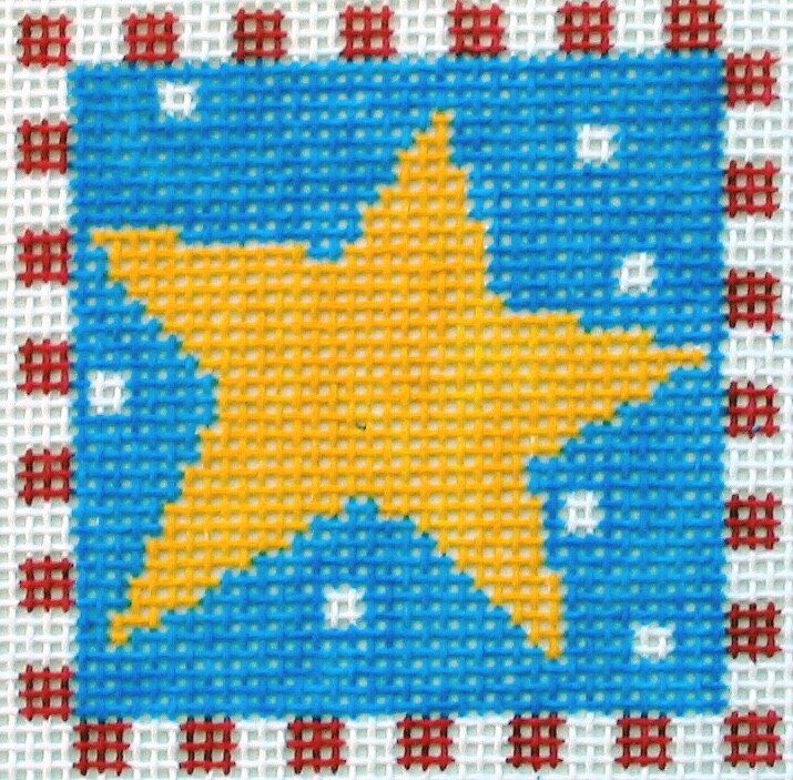 Star Coaster/Ornament Hand Painted Needlepoint Canvas