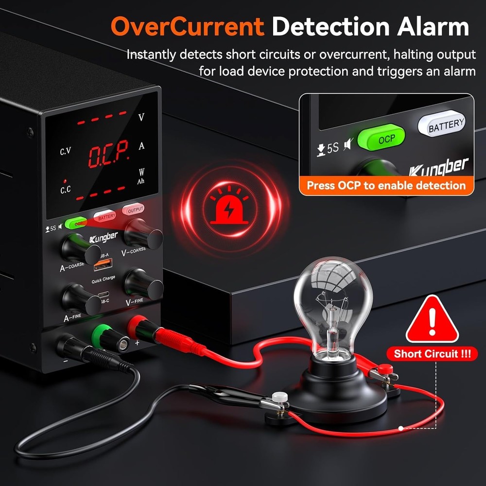 Lab DC Power Supply 60V 5A Adjustable Precision Encoder USB Charging Mode