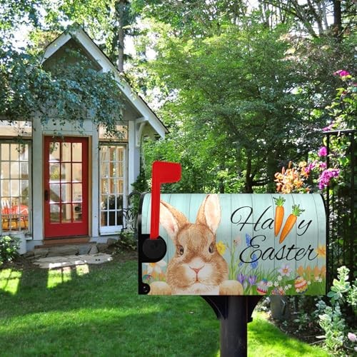 Happy Easter Mailbox Covers Large Size Spring Bunny Rabbit Magnetic Mail Post