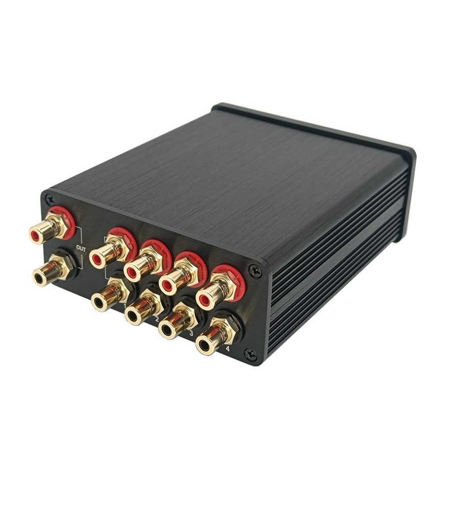 4 way RCA audio switch stereo input signal source switcher selector box Passive