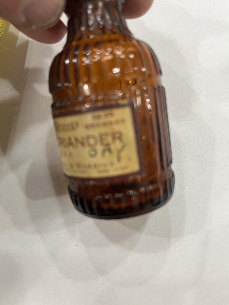 Small Amber Round Ribbed McKESSONS bottle