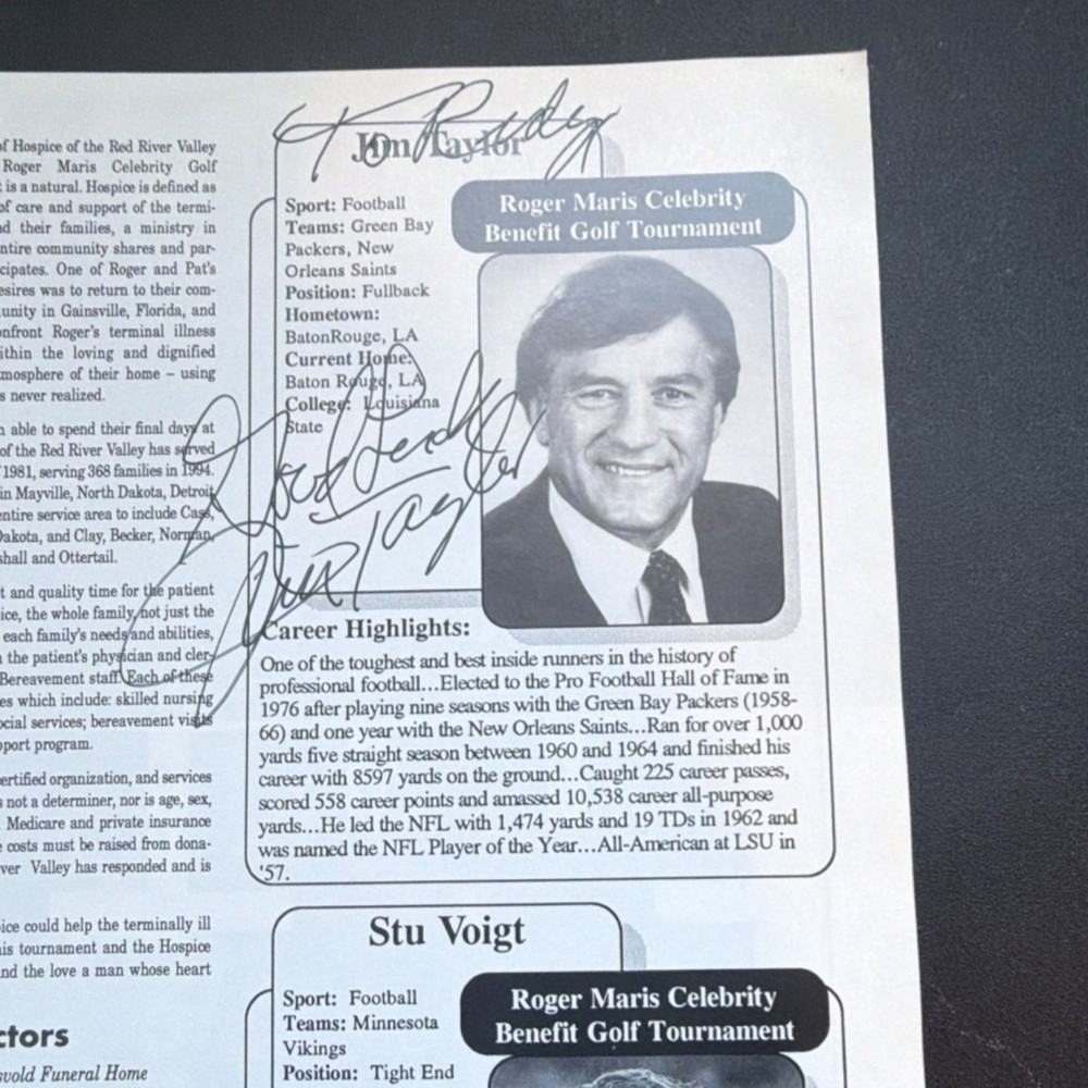 Roger Maris 1995 Celebrity Benefit Golf Tournament Autographed Program