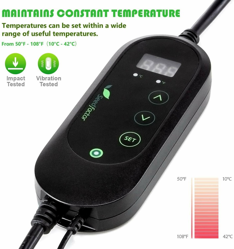 Seedfactor Seedling Heat Mat Seed Germination Pad Mat with Thermostat Controller