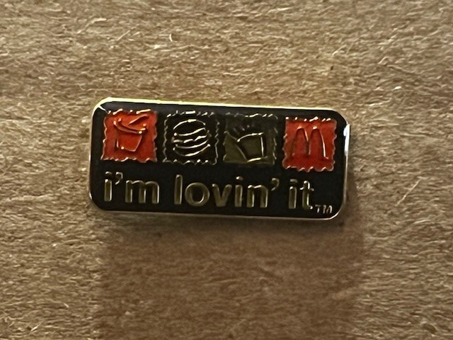 Vintage McDonald's I'm Lovin' It Rectangle Collectible Lapel Hat Pin