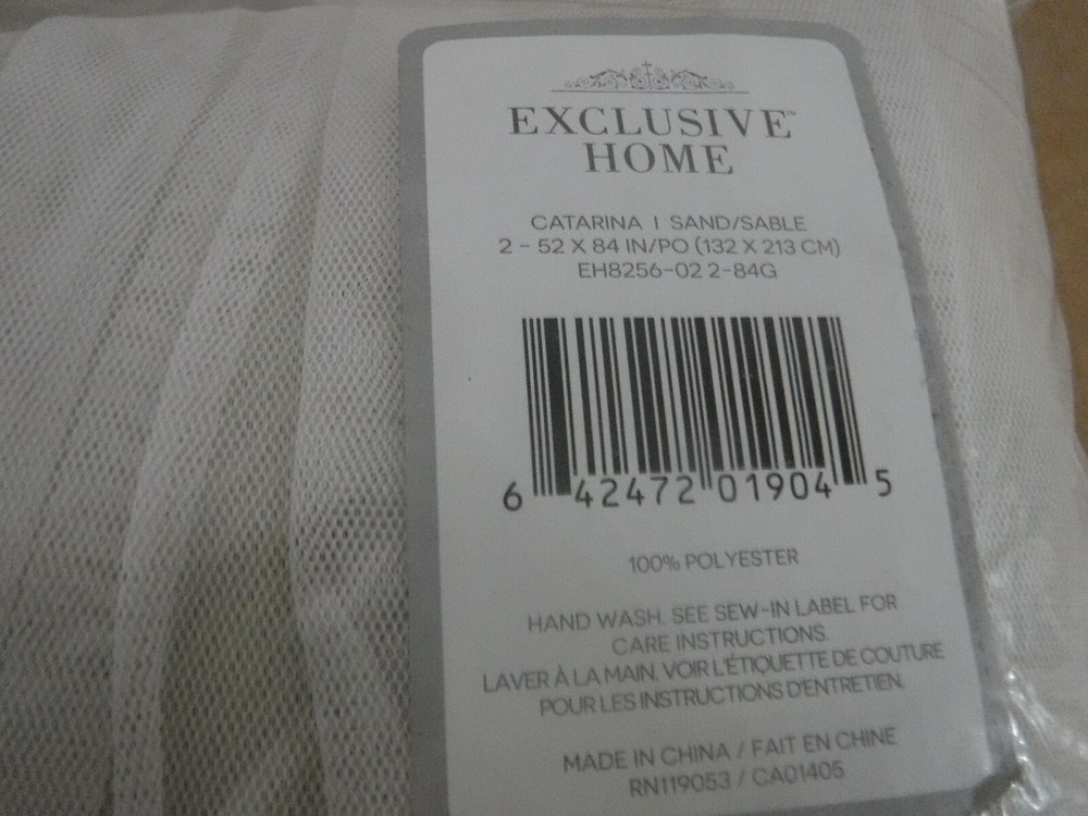 Exclusive Home Curtains 2 Pack Catarina I SAND/SABLE 100% POLYESTER.