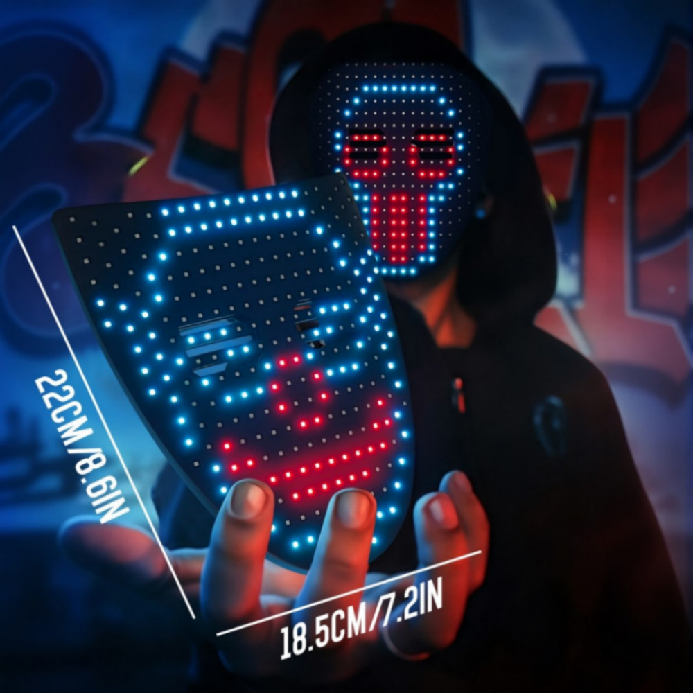 LED Mask with Gesture Sensing, Light up mask with 50 Pattern Display for Men/...