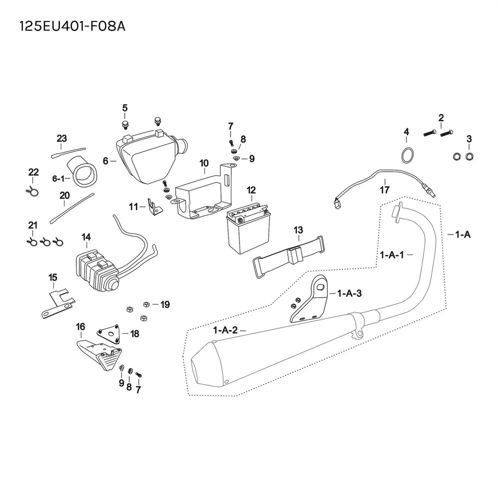 Mutt Mongrel 125 EU5 2021 - 2025 Triangle Plate for Exhaust ref no.18
