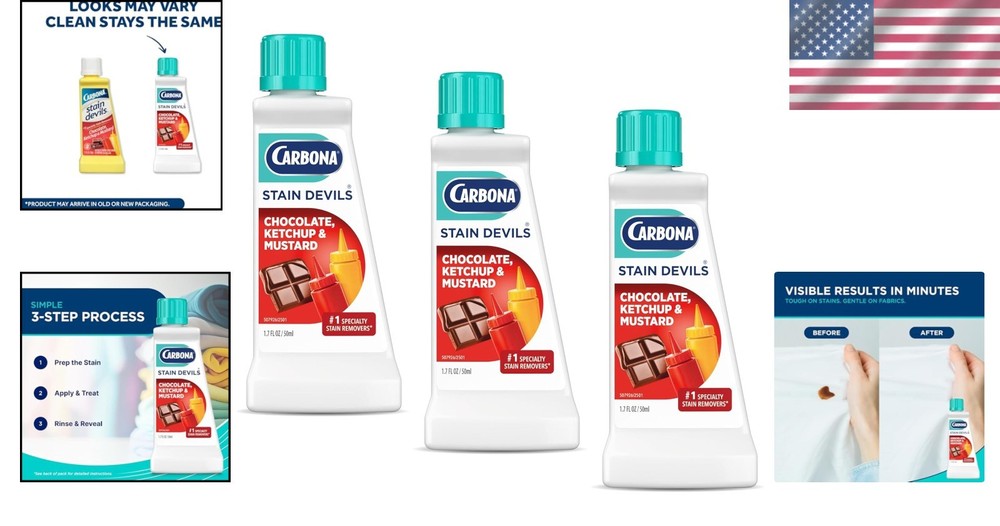 Stain Devils 3-Pack | Multi-Fabric Cleaner | 1.7 Fl Oz Each