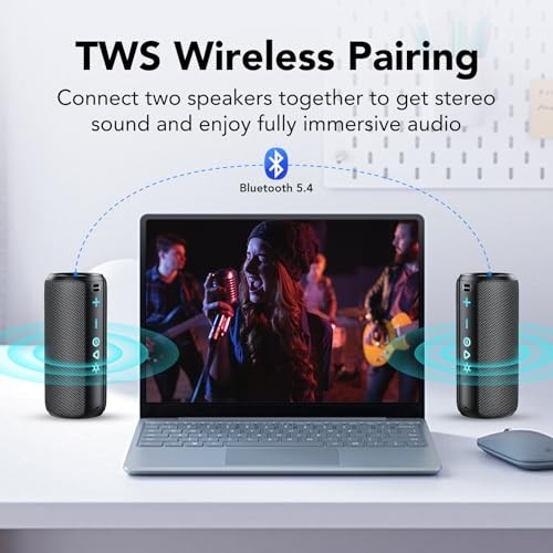 Portable Bluetooth Speaker, Powerful Sound Wireless Speaker: Boost Bass, Black