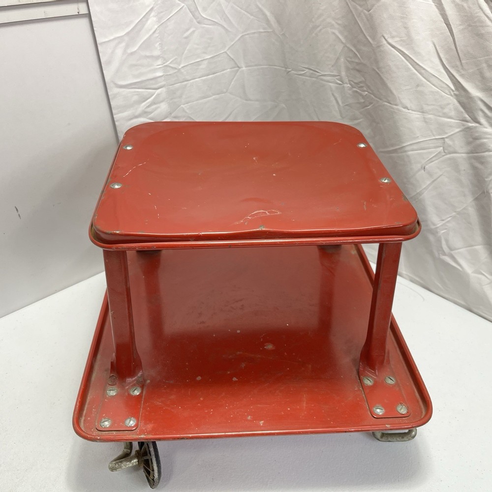 Vintage Mechanic Roll Around Metal Stool