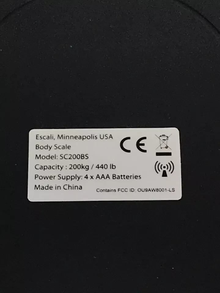 Escali SC200BS SmartConnect Digital Bathroom Body Scale