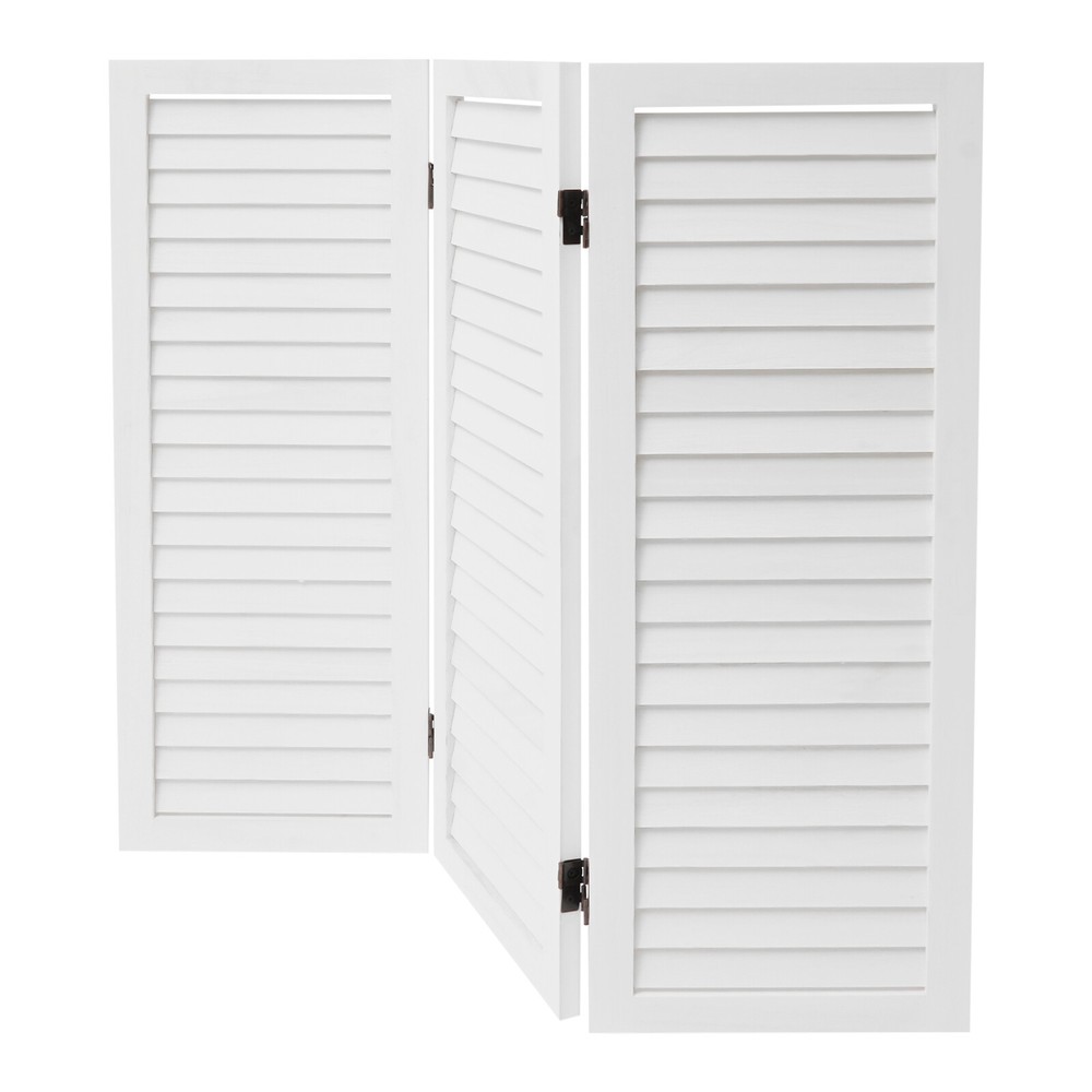 Modern 3 Panel Room Divider Screen, Freestanding Folding Room Divider, White