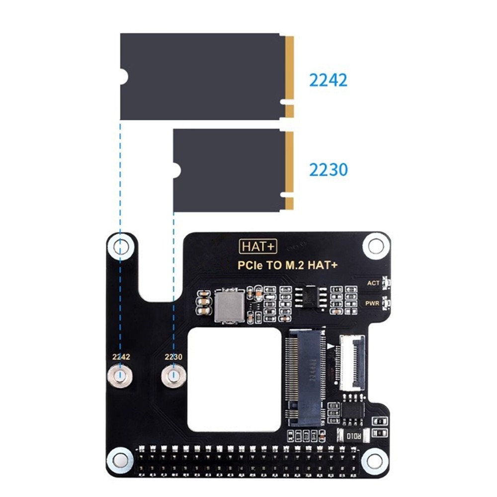 Pcie To M.2 Adapter Board Nvme Protocol SSD W/Cable For Raspberry Pi 5 Genera