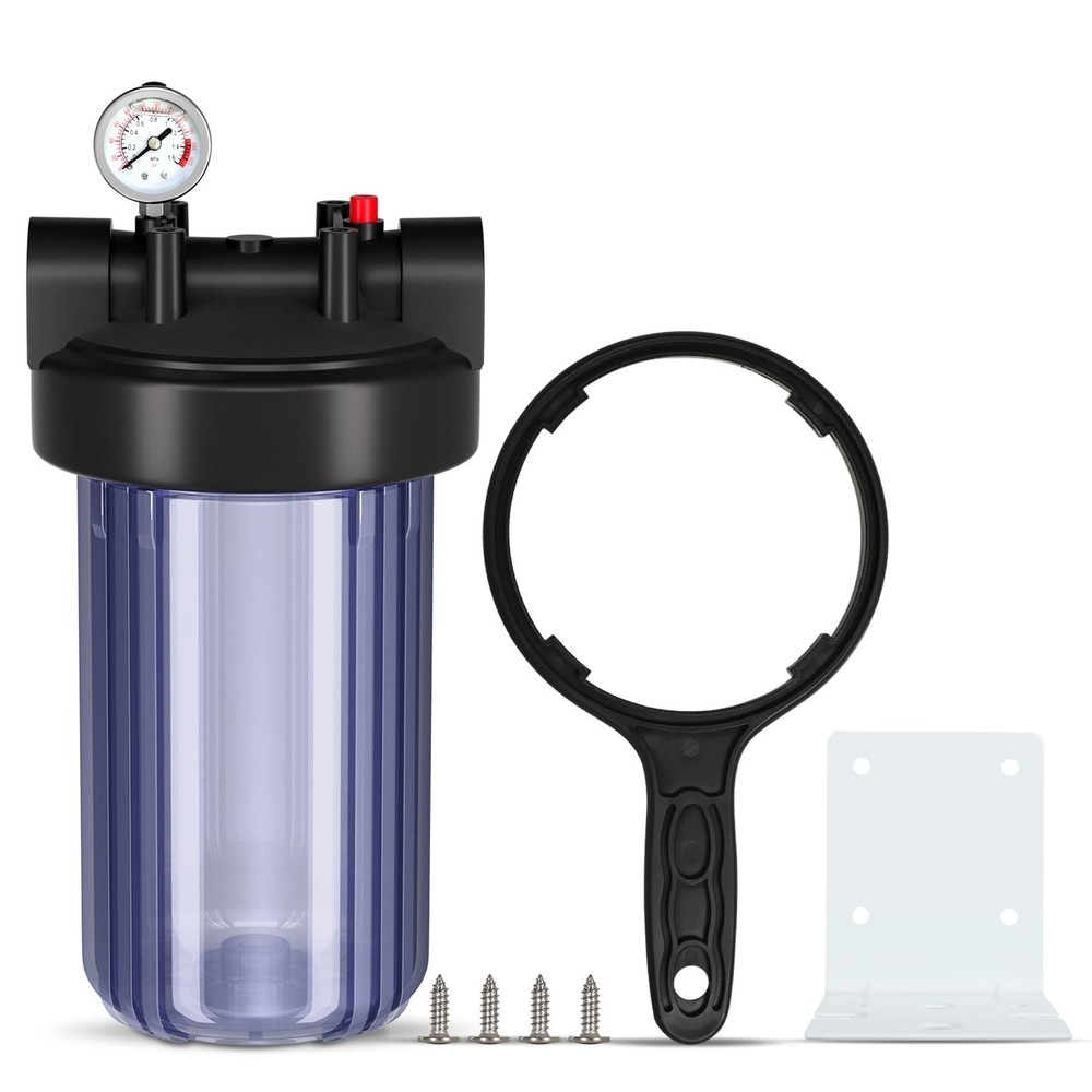 PUREPLUS Whole House Water Filter Housing, 10"x4.5" Universal Housing, Pre-Filtr