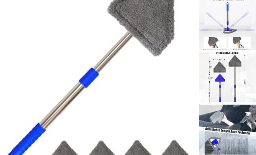 Windshield Squeegee Car Cleaning Tool, Equipped with 4 Reusable and Washable