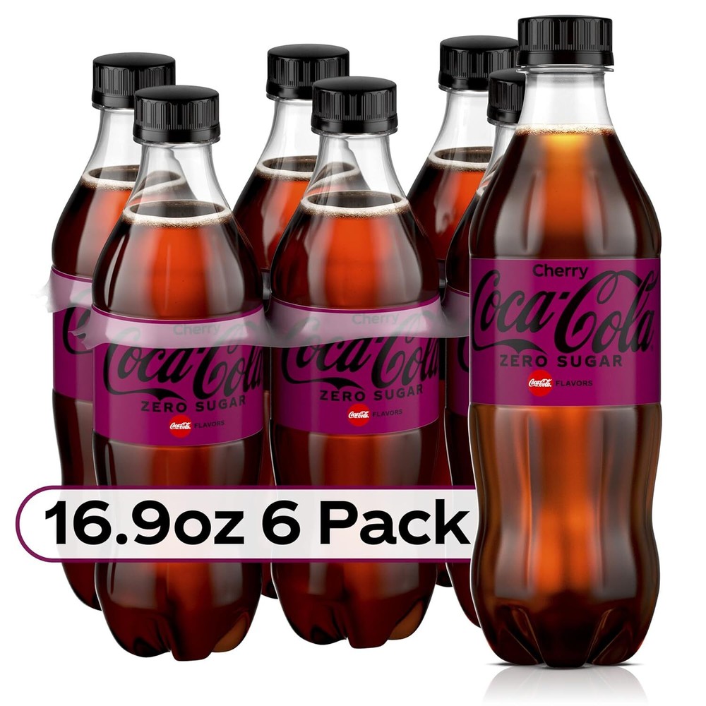 Coca-Cola Zero Sugar Cherry Diet Soda Soft Drink, 16.9 fl oz, 6 Pack