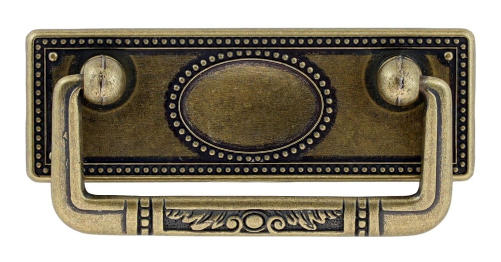 (5 Pack) 2-1/2 inch Vintage Federal Style Rectangular Bail Pull Antique Brass