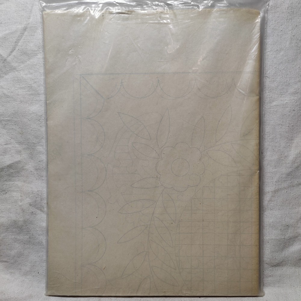 WHITEWORK QUILT Applique 14" Block Large Quilt Template Pattern Any Size Bed