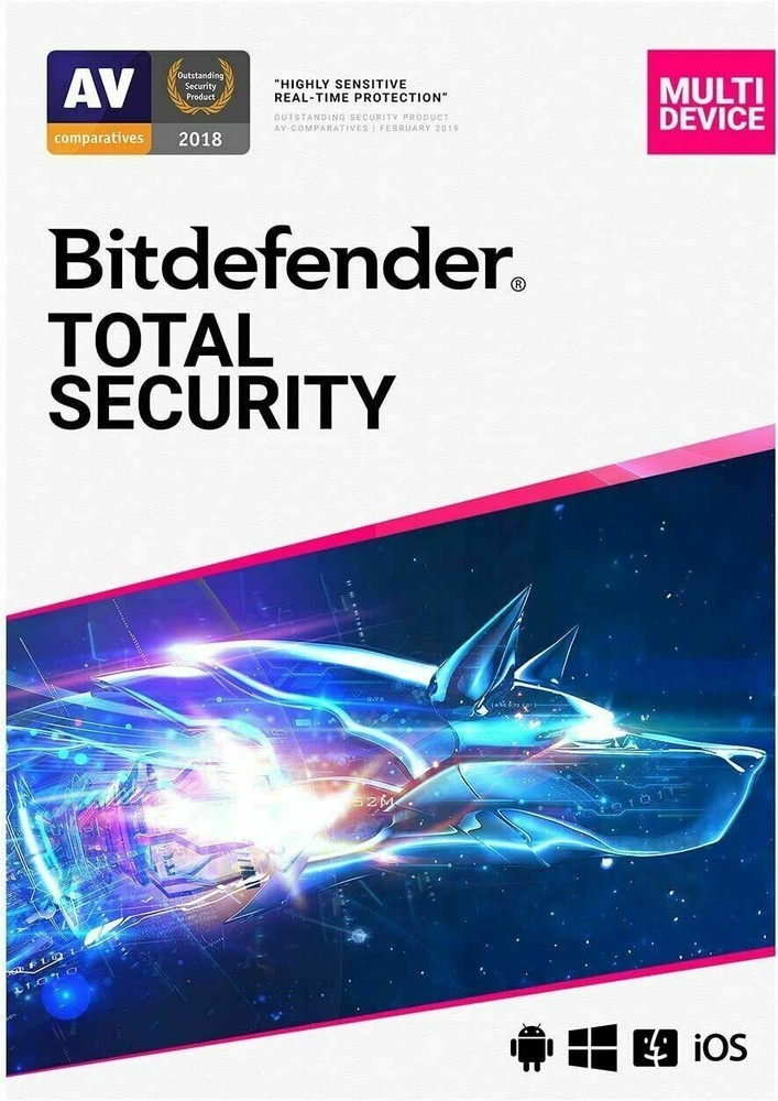 Bitdefender Total Security 2024 - 10 Device 1 Year Subscription PC Mac Email Key