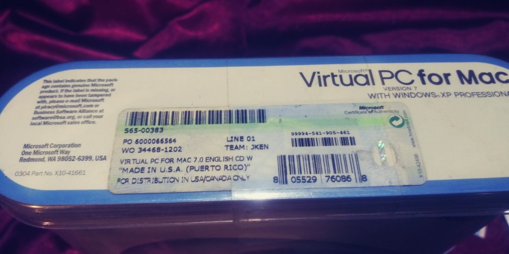 Microsoft Virtual PC for Mac with Windows XP Professional