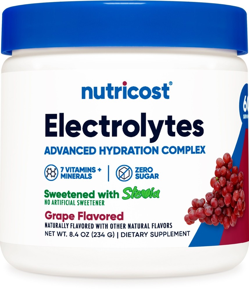 Nutricost Electrolyte Complex Hydration Powder (60 Servings, Grape)