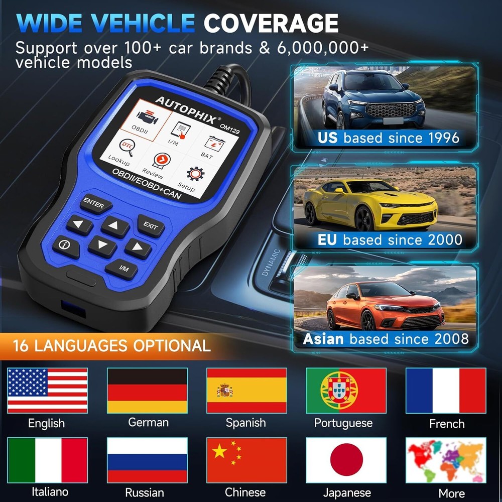 OBD2 Code Reader Automotive Scanner Check Engine Fault Diagnostic Battery Test