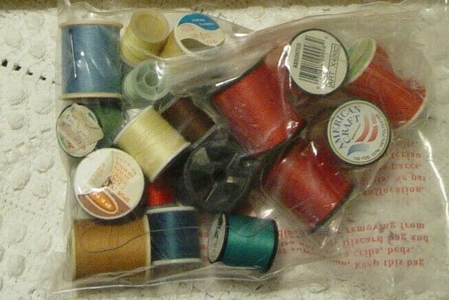 Sewing Thread Storage Rack + Bag of Thread