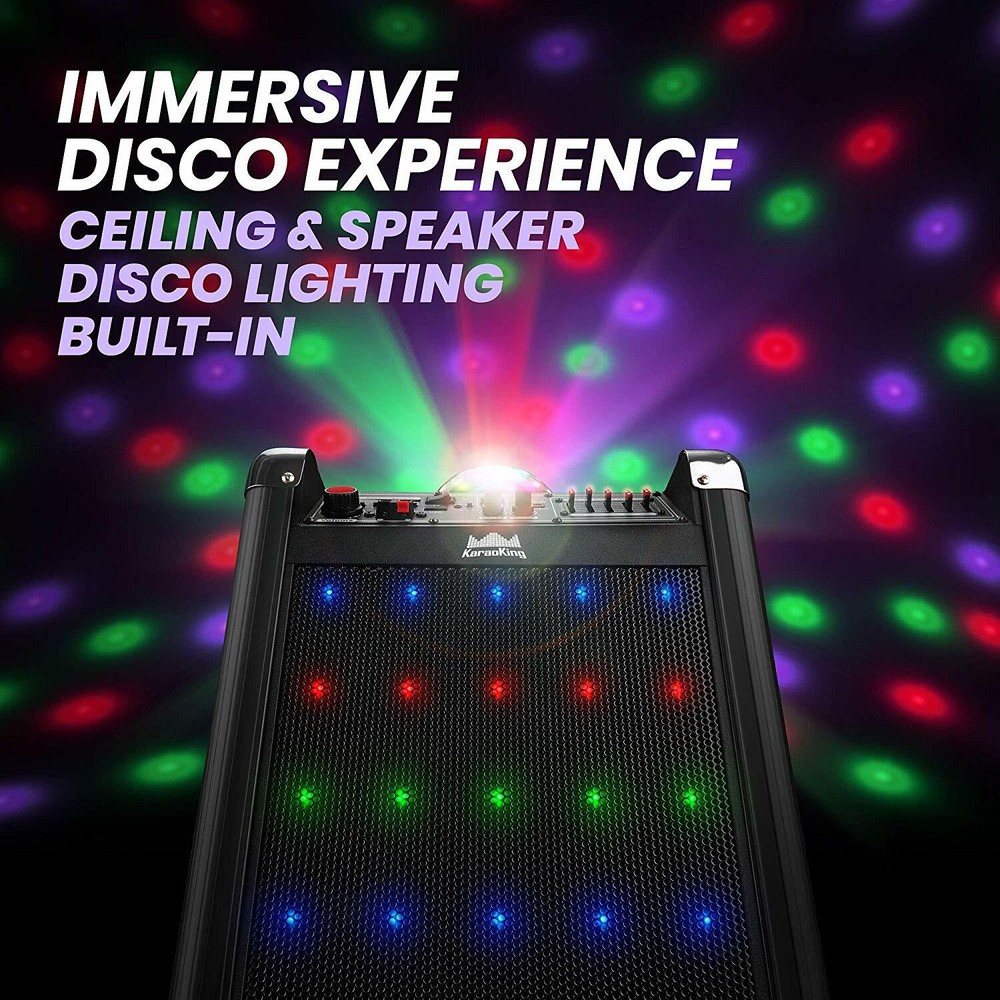 Wireless Karaoke Machine Microphone Speaker Disco Ball Bluetooth Singing System