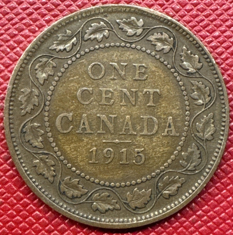 Canada 1915 Bronze 1 Cent. George V. WWI Era. KM# 21