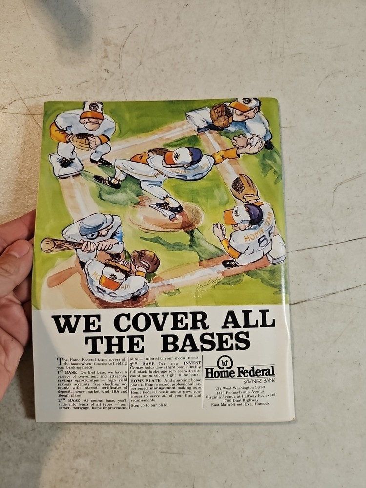 1987 Hagerstown Suns Souvenier Program. Baltimore Orioles Farm System