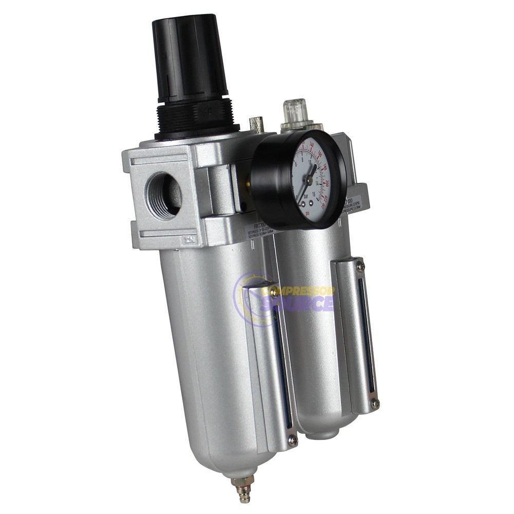 3/4" Compressed Air Moisture Filter Regulator Oiler Separator Lubricator Combo
