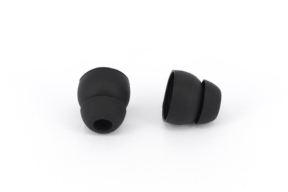 10pcs Black Double Flange Replacement Silicone Earbuds EarTips 4.1mm