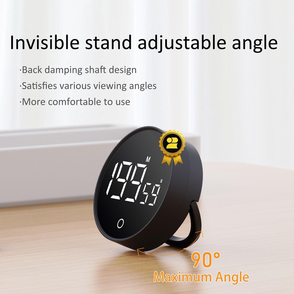 Digital Kitchen Timer, Rechargeable Magnetic Visual Timer with Large LED Disp...