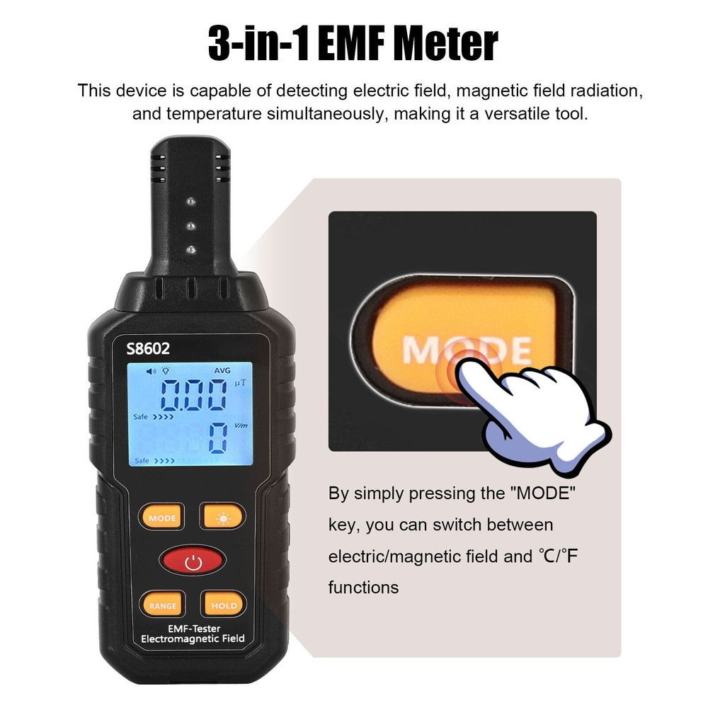 LCD Radiation Detector Dosimeter EMF Meter Electromagnetic Tester