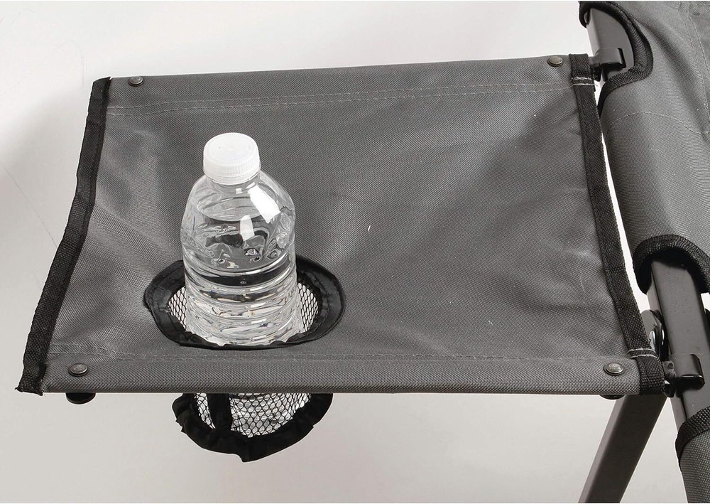 Pack-Away Camping Cot W/ Removable Side Table Extra Wide Fits Adults Polyester