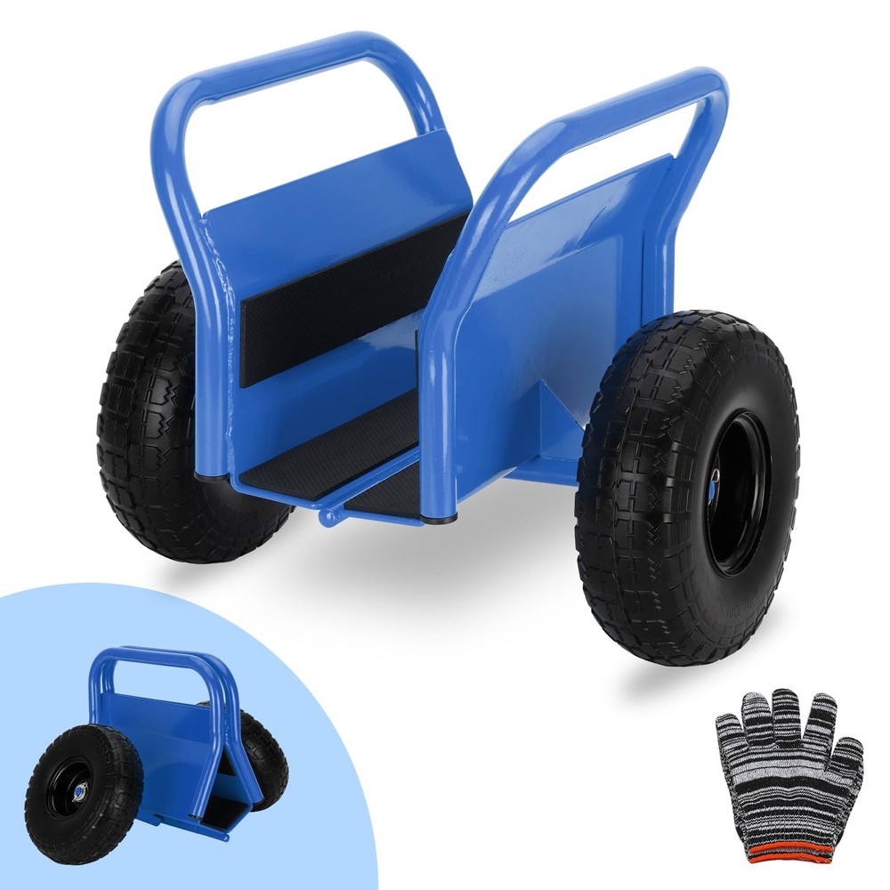 Heavy Duty Panel Dolly Slab Dolly Two Comfortable Handles 10 Inch Solid Rubbe...