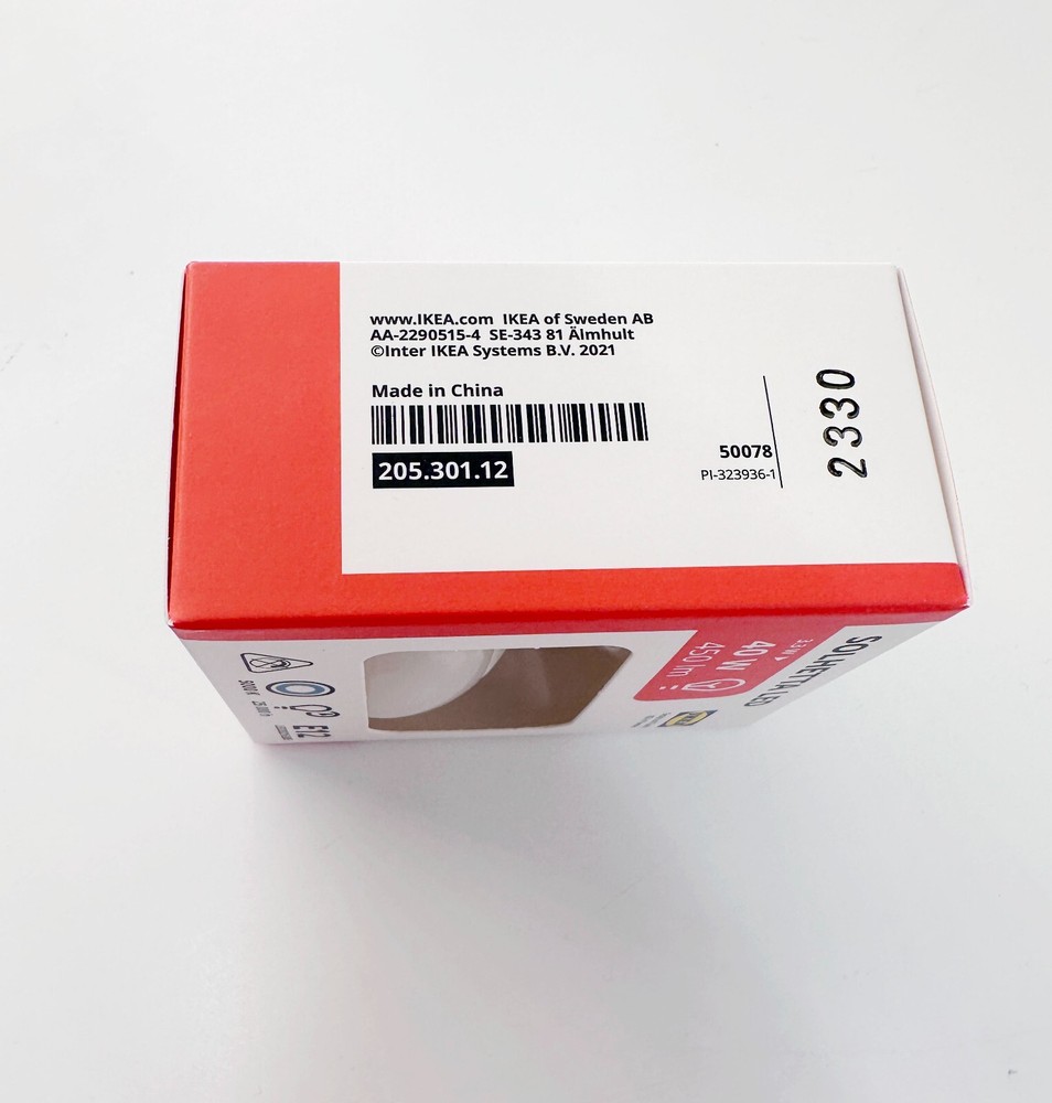 2-PACK - Ikea SOLHETTA LED Bulb E12 450 Lumen, Globe Opal 3.3 W - NEW