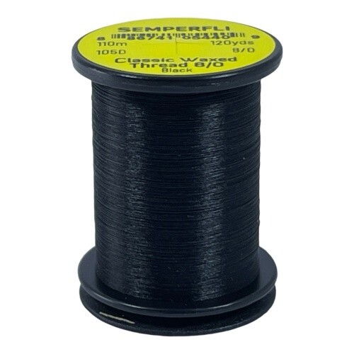 Semperfli Classic Waxed Thread 8/0 105D Black - 110m