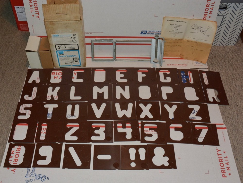 Sears Craftsman Router Sign Making Template Numbers & Letters Set