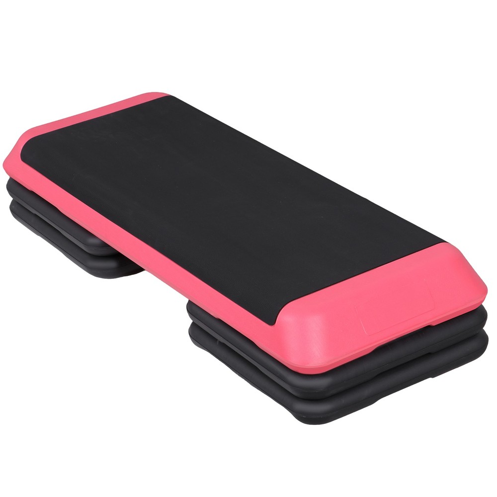 43 Inch Training Exercise Aerobic Stepper Step Platform Workout with Risers Pink