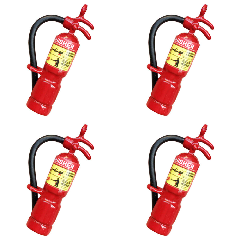 4 Pcs Fire Extinguishers for The House Mini Miniature Statue Model Child
