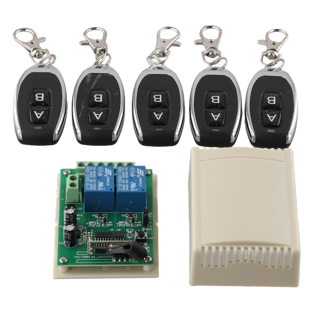 2 Channel Garage Door Remote Control Switch Relay Wireless Transmitter+Receiver