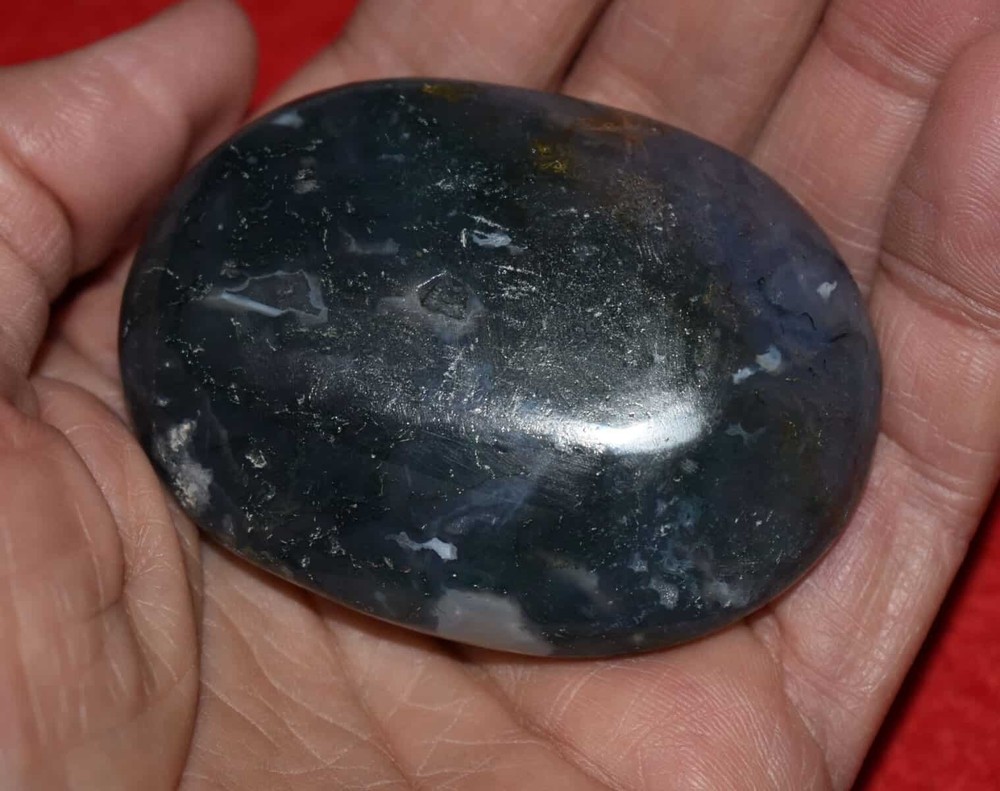 Green Moss Agate Soap-Shaped Palm Stone #2
