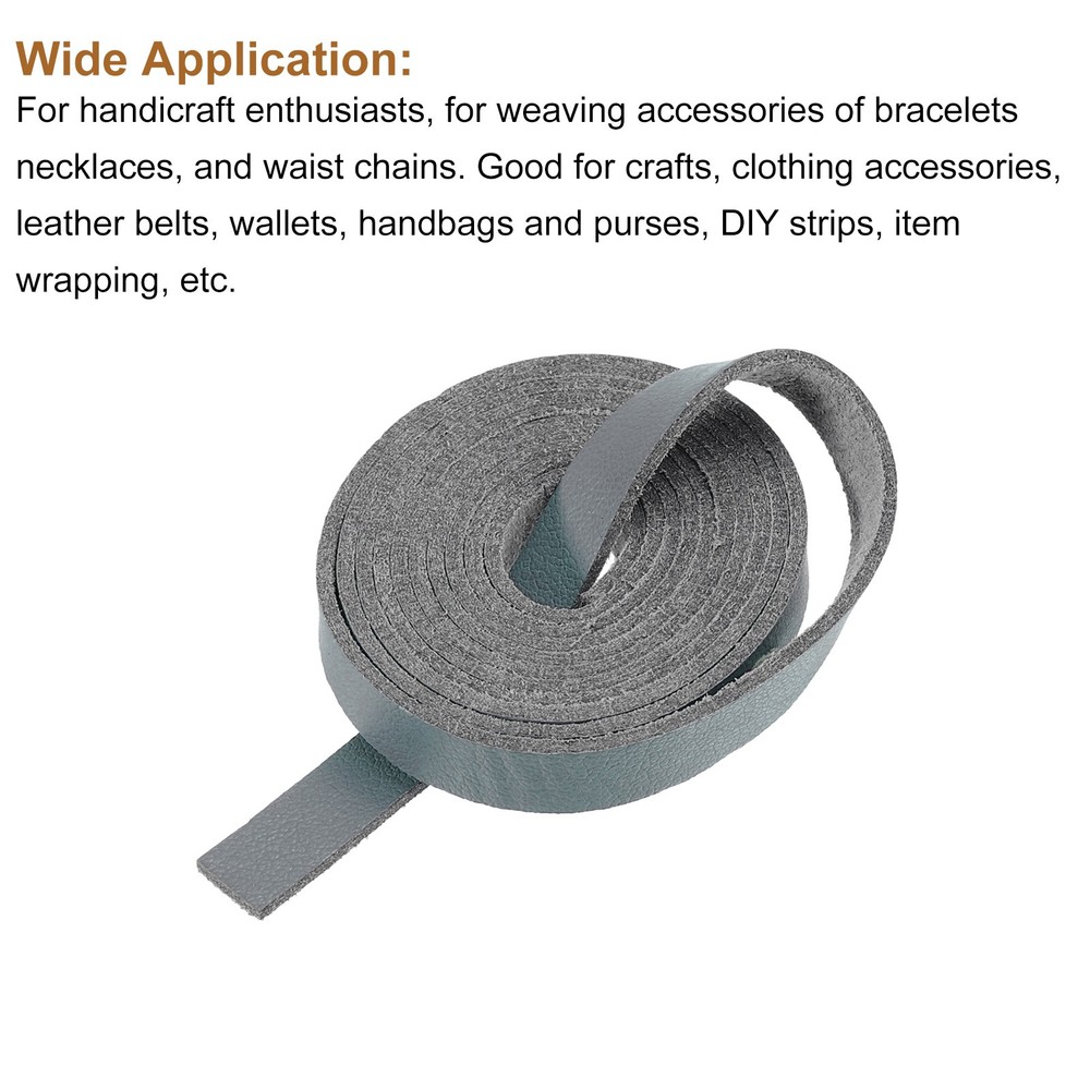 Leather straps belt strip leather stripes string 0.8cm, dark grey