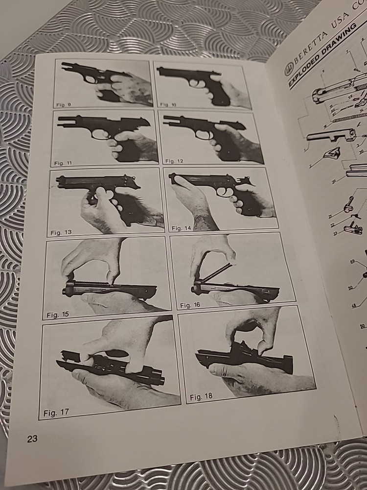 BERETTA 92FS SAFETY AND OPERATION INSTRUCTIONS MANUAL